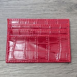 Red Croc Pattern Card Holder